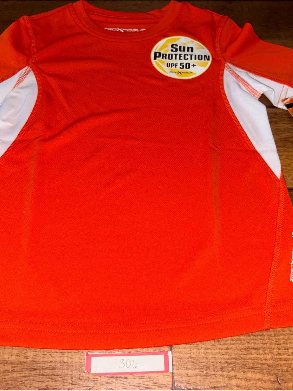 NWT ZeroXposur Boys Orange UPF 50+ Sun Protection Swim Shirt Size M (5/6)